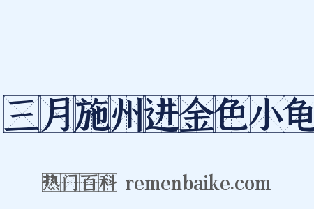 三月施州进金色小龟是什么意思的图片
